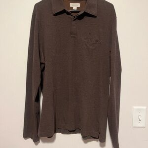 Banana Republic Dark Brown Long Sleeve Polo